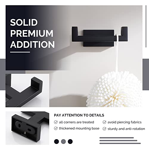 Double Robe Hook, Angle Simple SUS304 Stainless Steel Bath Towel Hook Coat Hook Purse Holder Kitchen Bathroom Shower Towels Dual Hook Washcloths