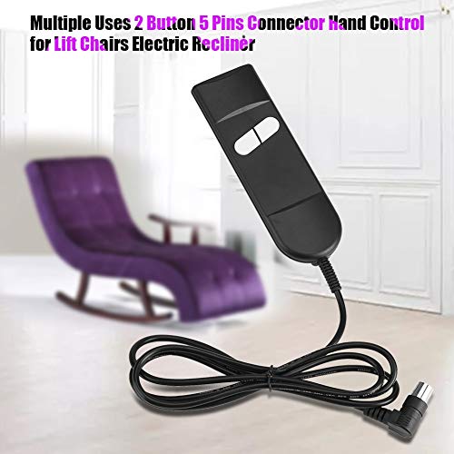 Raguso Multiple Uses Hand Control Switch with 2 Button 5 Pins Hand Switch Control Panel Recliner Parts for Lift Chairs Electric Recliner