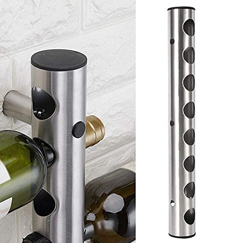 Fdit Single Stainless Steel Pipe Wine Bottle Holder Wall Mounted Vertical Red Wine Bottle Holder Rack Elegant Storage for Kitchen Dining Room Bar
