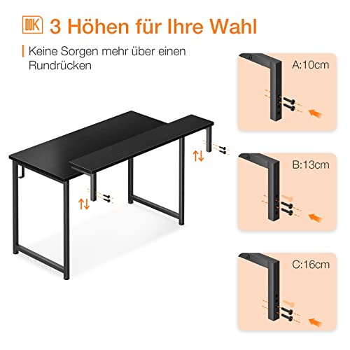 ODK Computer Desk with Adjustable Monitor Shelves,120x50x84cm Home Office Desk with Monitor Stand, Writing Desk, Study Workstation with 3 Heights