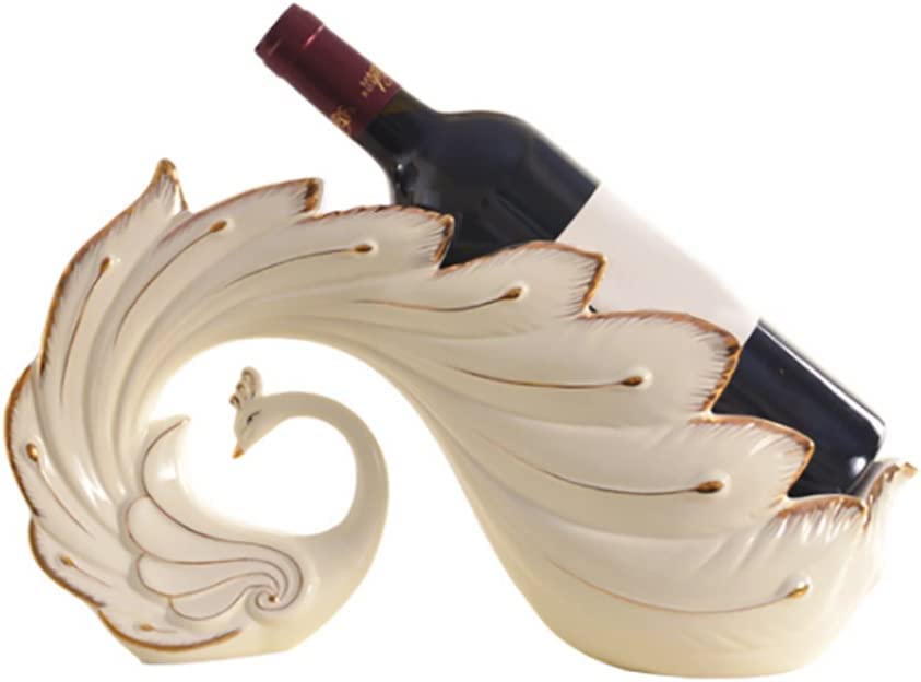 PIBM Fashion Creative Peacock Ceramic European Classical Ivory White Wine Cabinet Decorations Living Room Entrance Decoration Crafts Wine Rack J1