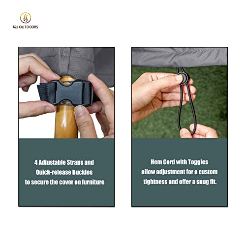 F&J Outdoors Garden Sofa Cover Waterproof Outdoor UV Resistant Eco-friendly Fabric Deep Seat Couch Covers, 208x99x61/89cm,Grey