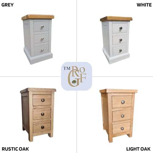 GROFurniture 1 Drawer Oak Bedside Cabinet - Solid Oak Bedside Table - Solid Oak Furniture - Oak Nightstand or Lamp Table - Fully Assembled
