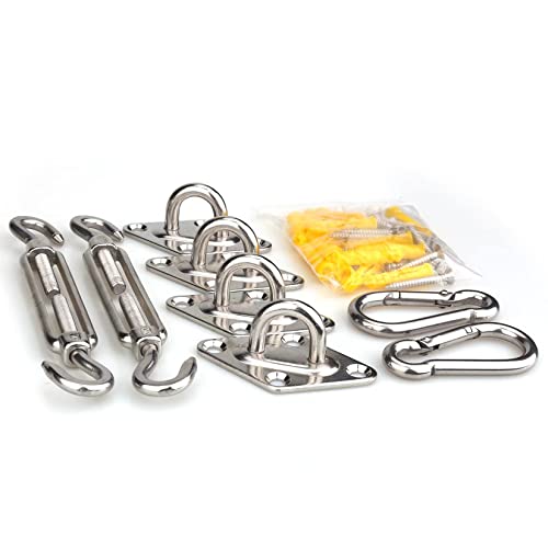 SUPDMZJ Shade Sail Hardware Kit Stainless Steel Awning Mounting Kit for Lawn Garden Patio Deck Outdoor (6") 304 Stainless Steel