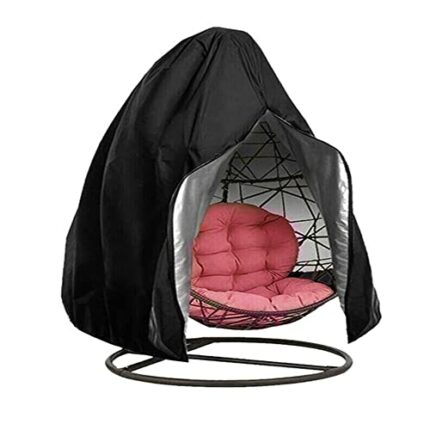 Egg Chair Cover Patio Waterproof Oxford Garden Cocoon Swing Hanging Egg Chair Protective Cover Rattan Wicker Garden Lawn Chair Protector Black