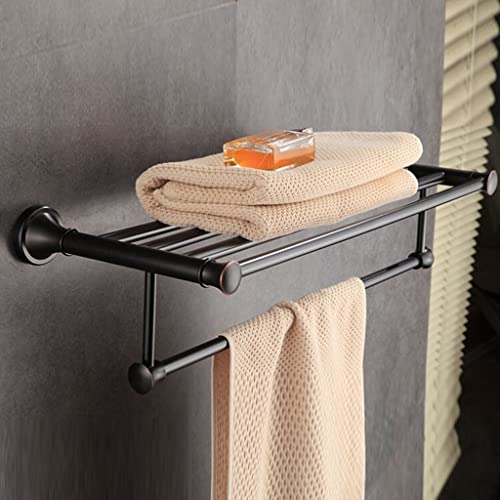 HIGOH Towel Racks,Bathroom Towel Rack Wall Mounted Towel Holder,Bath Hardware Brass Oil Brushed Towel Rack,Bath Shelf,Towel Holder,Bathroom Acces