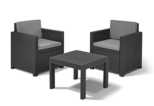 Keter Victoria Balcony Set & Allibert Arica Outdoor Storage Box - Graphite