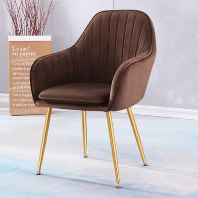 Modern Kitchen Dining Room Chairs Living Room Kitchen Velvet Dining Chairs With Arms Rest Back Support Golden Metal Legs (Color : Dark grey)