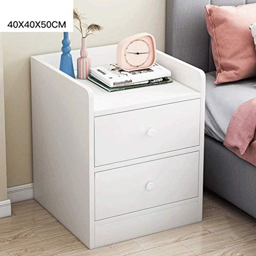 JYDQM Floor Cabinet, 2 Drawers Wooden Storage Cabinet for Home Office Living Room Bathroom Side Table Sturdy Bedroom Night Stand, White