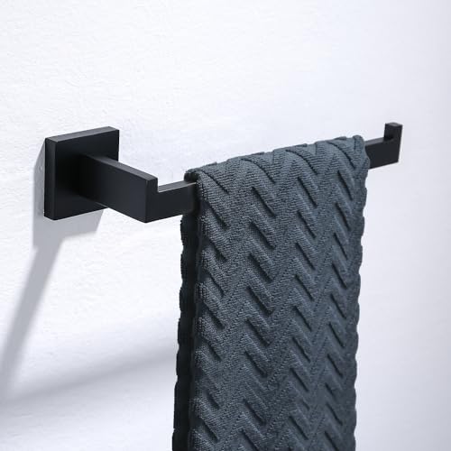 Matte Black Towel Bar Hand Towel Holder Towel Rack Towel Ring Bathroom Hardware Accessories Stainless Steel Wall Mounted