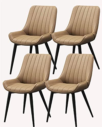 dining chair Office Reception Chairs Business Dining Chairs Set Kitchen Dining Chairs Set of 4 Metal Feet Comfortable Cushions and Backrest Leath