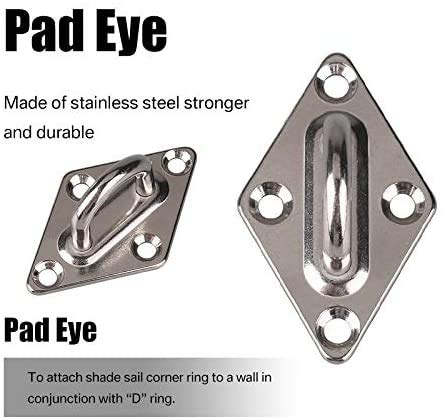 KAHEIGN M6 Awning Attachment Set, 28 Pcs Heavy Duty Sun Shade Sail Stainless Steel Hardware Kit for Triangle Square Rectangle Sun Shade Sail Inst