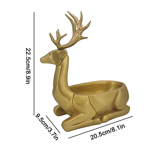 Tytlyworth Moose Resin Home Decor - Resin Reindeer Statue Key Holder - Sitting Deer Statues Christmas Reindeer Home Decor for Living Room TV Cabi
