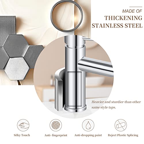 Minicoco Basin Tap, Basin Mixer Tap Bathroom Sink Mixer Tap Stainless Steel with UK Standard Hoses Single Lever Hot and Cold Water Sink Tap(Brush