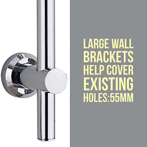 Keenware Chrome Shower Riser Rail with Push Button Adjustable Bracket; 700mm