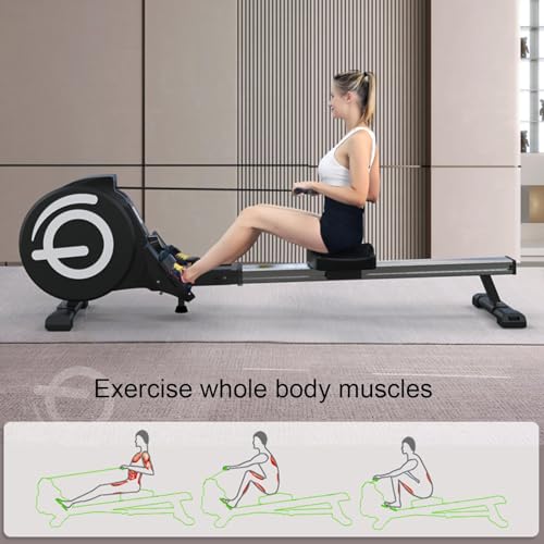Magnetic Rowing Machine For Home Use 8-level Resistant With LCD Monitor Tablet Holder Row Machine Home Gym For 330lbs Max Capacity