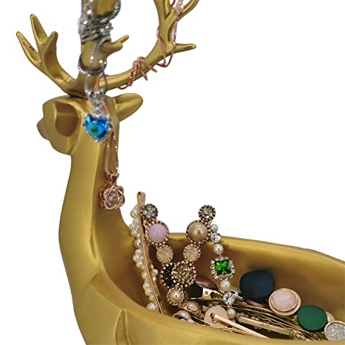 Tytlyworth Moose Resin Home Decor - Resin Reindeer Statue Key Holder - Sitting Deer Statues Christmas Reindeer Home Decor for Living Room TV Cabi