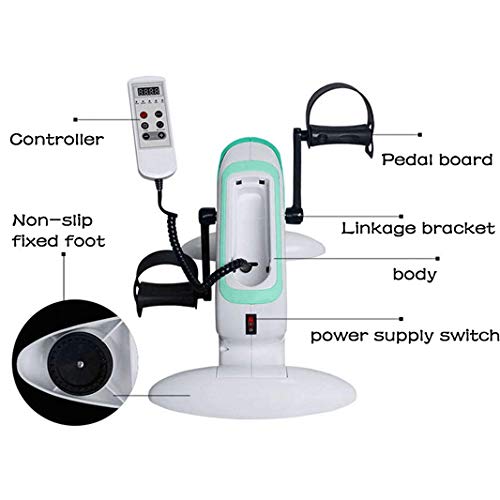 LUNEZY Under Desk Electric Pedal Exerciser, Stationary Mini Exercise Bike, Adjustable Resistance Stroke Rehabilitation Equipment Upper and Lower