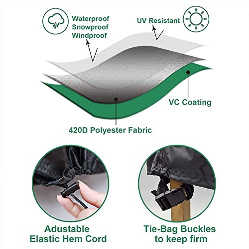 INMUA V-Shape Garden Furniture Covers Waterproof, Corner Sofa Cover 420d Heavy Duty Oxford Fabric Windproof Rip Proof Outdoor Sofa Cover (255x255