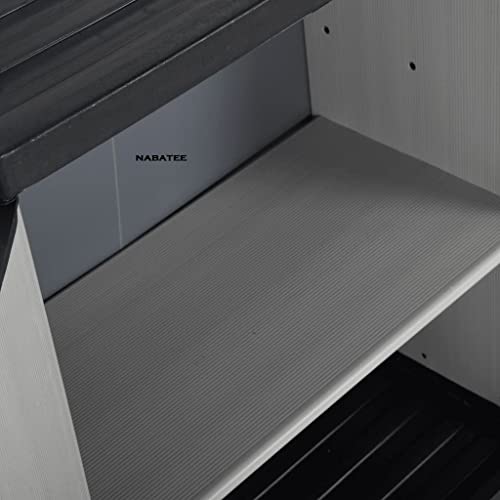 Garden Storage Cabinet with 1 Shelf Outdoor Patio Terrace Backyard Cupboard Storage Locker Rack Utility Cabinet Organiser Grey and Black