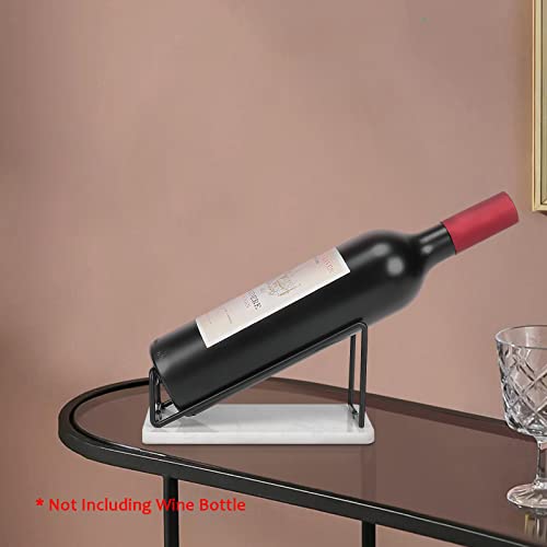 HarJue Tabletop Wine Rack, Wine Racks Countertop, Perfect Metal Wine Bottles Holder with Elegant Marble Base for Wine Lovers, Freestanding Wine B