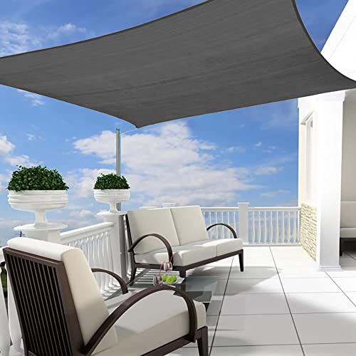 PATIO PLUS Sun Shade Sail 2 * 3m Rectangle, 300D Oxford Fabric Garden Sail PU Coating UV Block, Patio Canopy Durable for Outdoor Yard Lawn Pool B