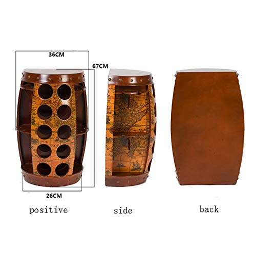 PIBM Floor-Standing Wine Barrel Stable Home Display Stand Wine Cellar Storage Box Creative Decor J1116