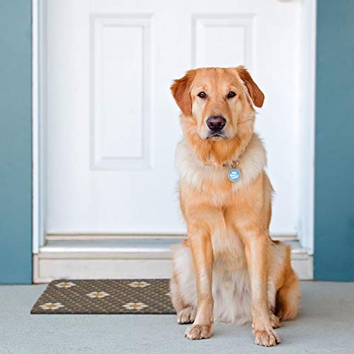 Relaxdays Doormat, Colourful Honeycomb and Flowers Motif, Door Mat Inside & Outside, 40x60 cm, Fruits, Yellow/Coir