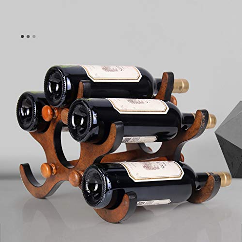 NEOCHY Wine Rack Household Wine Bottle Rack Solid Living Room European Retro