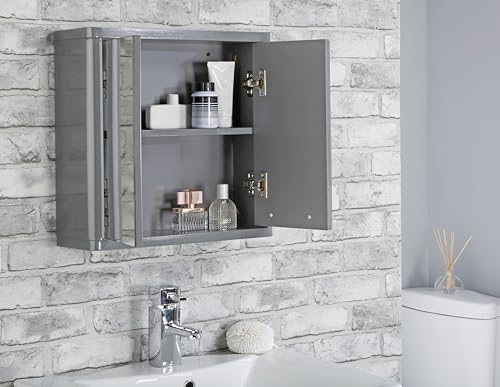 House & Homestyle Mirror Cabinet, Engineered Wood, One, Grey