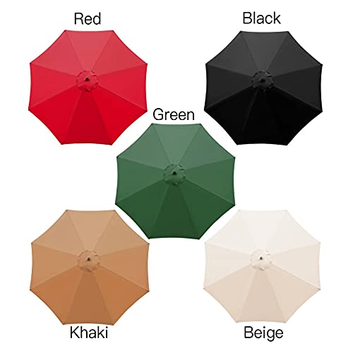 KHBNHJ 8 Ribs Sun Umbrella Replacement Cloth, 2.7m Garden Parasol Canopy Cover for Patio Sun Umbrella, Market Table Umbrella Replacement Canopy B