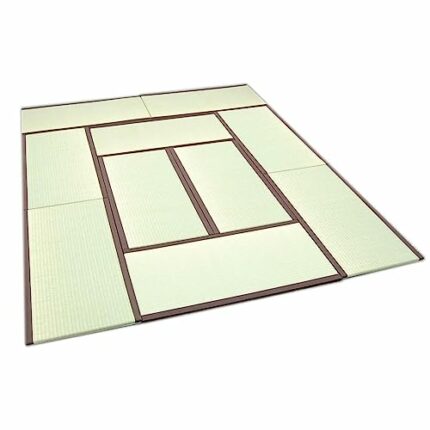 ZEN NO MEGUMI Tatami Mat Japanese Traditional 1/4 Size (17x34 inch) Unit Mattress Made in Japan Brown 10 Pieces