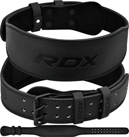 RDX Weight Lifting Belt Gym Fitness, Cowhide Leather, 4” 6” Padded Lumbar Back Support, 10 Adjustable Holes, Weightlifting Powerlifting Bodybuild