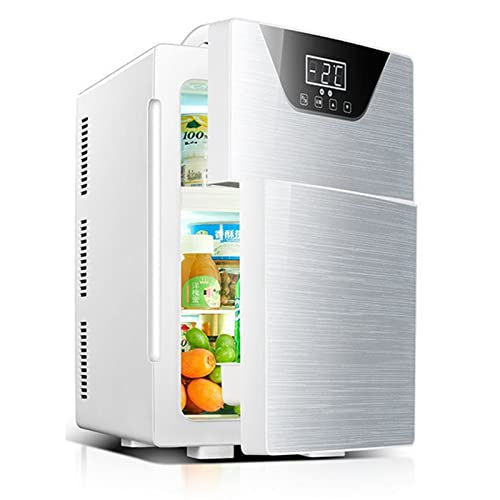 SXxingkong Bedroom Mini Fridge 20L with Digital Display,Small Car Fridge Portable Cooler and Heater AC/DC Powered for Skin Care, Food, Car, Trave