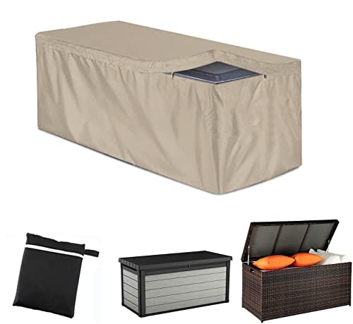 Outdoor Deck Box Cover with Zipper UCARE Waterproof Garden Storage Box Cover 420D Oxford Patio Furniture Cover Storage Container Anti-UV Protecti
