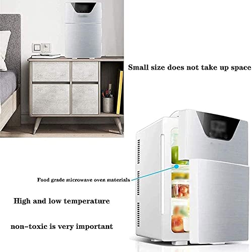 SXxingkong Bedroom Mini Fridge 20L with Digital Display,Small Car Fridge Portable Cooler and Heater AC/DC Powered for Skin Care, Food, Car, Trave