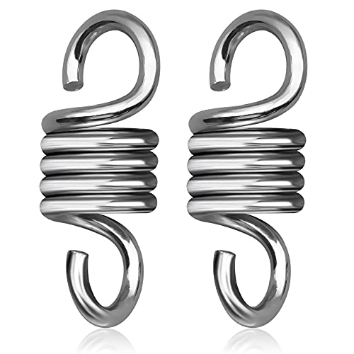 JTOOYS 2 Pieces Hammock Spring, Hardened Galvanized Steel Extension Spring for Hanging Hammock Chairs and Porch Swings Heavy Duty Spring Leisure