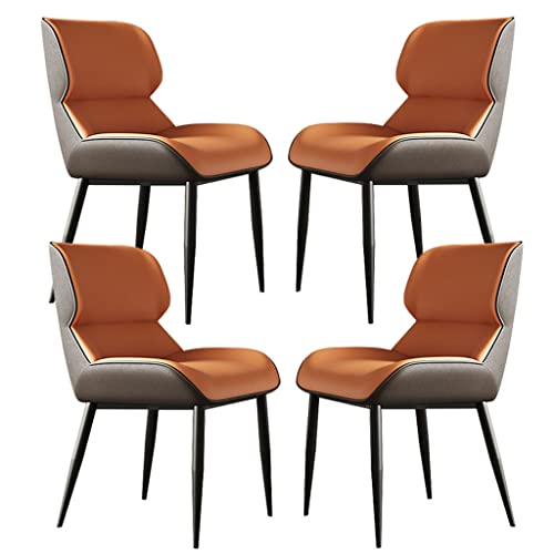 Kitchen Dining Room Furniture Chairs Dining Chairs Set Of 4 Microfiber Leather Kitchen Chair Ergonomics Seat Firm Carbon Steel Metal Chair Legs (