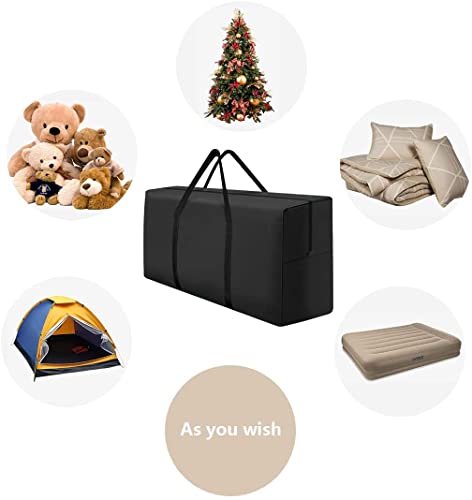 NEOGULY Garden Furniture Cushion Storage Bag Waterproof, Anti-UV Heavy Duty Rip Proof 420D Outdoor Cushion Storage Bags with Carry Handle and Zip