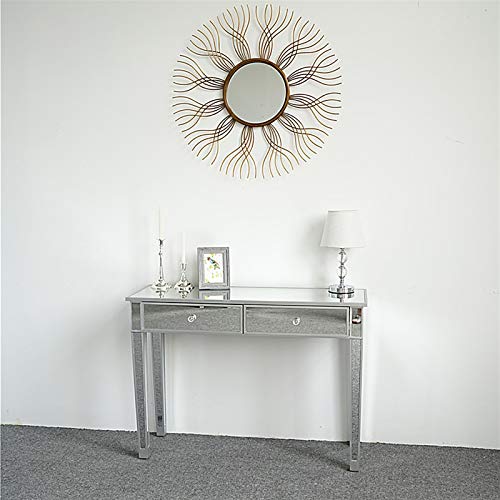 Sawandoo Mirrored Makeup Table Desk Vanity for Women with 2 Drawers