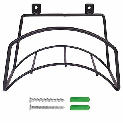 BLOSTM Wall Mounted Garden Hose Hanger - Solid Steel Hose Pipe Holder Wall Mounted with Fittings Included, Weather Resistant Hosepipe Holder for