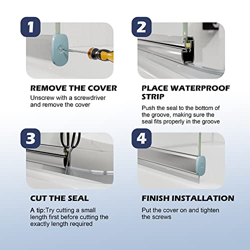 HNNHOME T Profile Channel Shower Screen Seal Strip for Folding Straight Glass 2.2 Meter