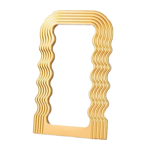 Mokoze Wavy Mirror Irregular Border 16.06"x10" Makeup Mirror for Wall-Mounted and Dressing Table Mirrors,Room Decor for Living Room Bedrooms and