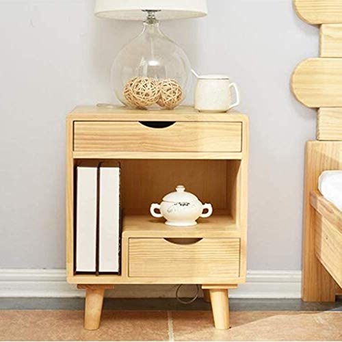 JJZXD Nightstand with 2 Drawers,Bedside Furniture Table Dresser for Home, Office, College Dorm