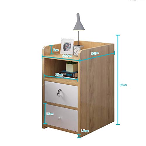 LUKEO Creative Solid Wood Coffee Table Bedside Table, Household Bedside Table Bedside Table Bedroom Storage Furniture