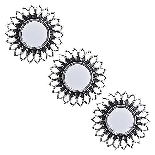 Small Wall Mirrors Decorative Set of 3 | Black and Gold Round Mirrors for Wall Decor Bedroom Living Room | Circle Mirror Wall Decor | Decorative