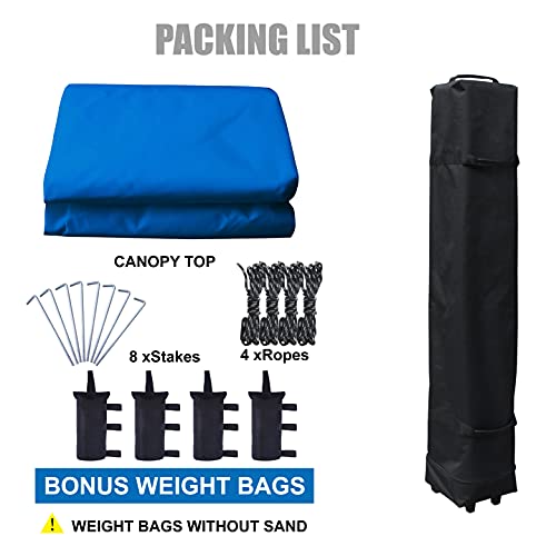 MasterCanopy Portable Pop Up Gazebo tent with Large Base (2x2,Blue)