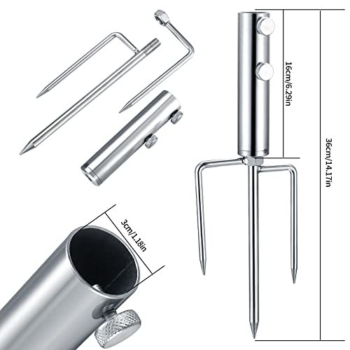 Parasol Stand, Umbrella Stand Anchor with 3 Spikes, Umbrella Ground Spike, Lawn Thorn Parasol Holder for Outdoor Beach Umbrella/Parasol/Garden Um