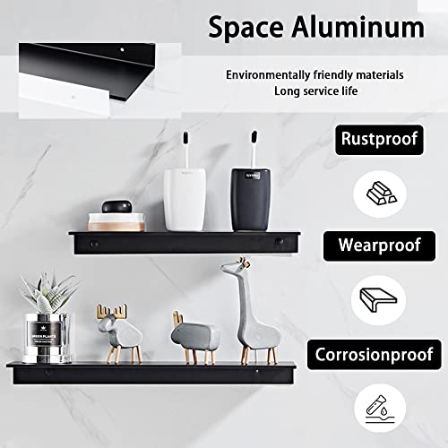 Biutimarden Bathroom Shelf 40cm White No Drill Bathroom Shelves Self Adhesive Rustproof Wall Mounted Storage Aluminum Bathroom Accessories Organi