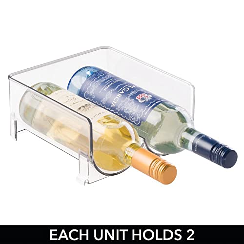 mDesign Ultra Modern Wine Rack - Crystal Clear Bottle Rack - Horizontal Wine Holder Extends Wine and Cork Life - 4 Stackable Wine Racks - 2 Bottl